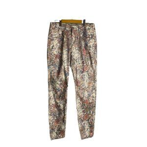 Cream Women’s Mid Rise Printed Twill Pant